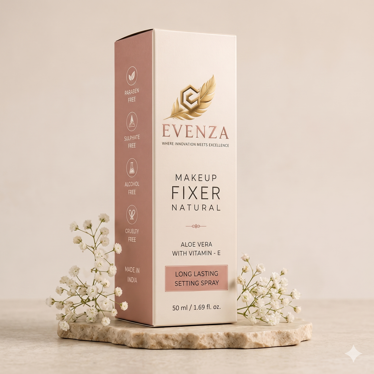 Evenza Makeup Fixer Spray | Long-Lasting Makeup Setting Spray | Hydrating & Smudge-Resistant Finish | 50ml