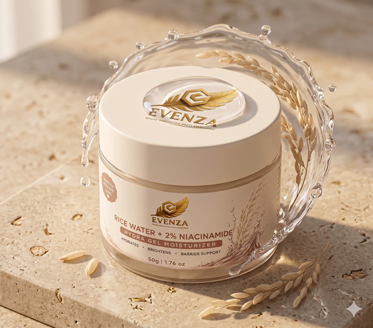 Evenza 2% Niacinamide & Rice Water Superlight Gel Moisturizer for Face | Oil-Free Hydrating Cream | 50g