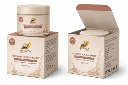 Evenza 2% Niacinamide & Rice Water Superlight Gel Moisturizer for Face | Oil-Free Hydrating Cream | 50g